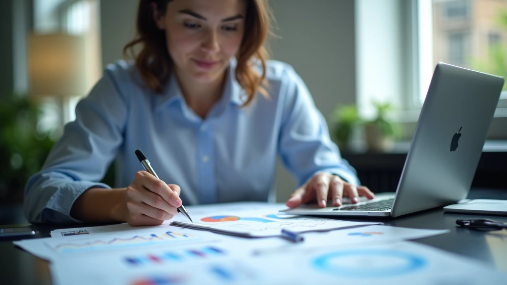 Analyste économique étudiant les données de conjoncture et les indicateurs d'activité