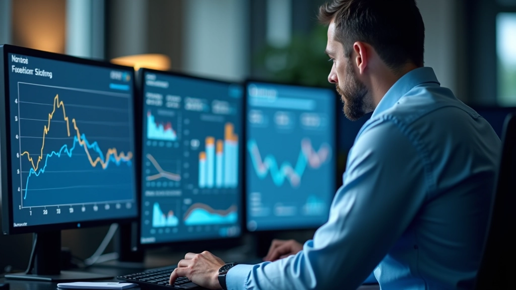 Écran d'analyse montrant des courbes de tendance d'indicateurs économiques sur plusieurs mois