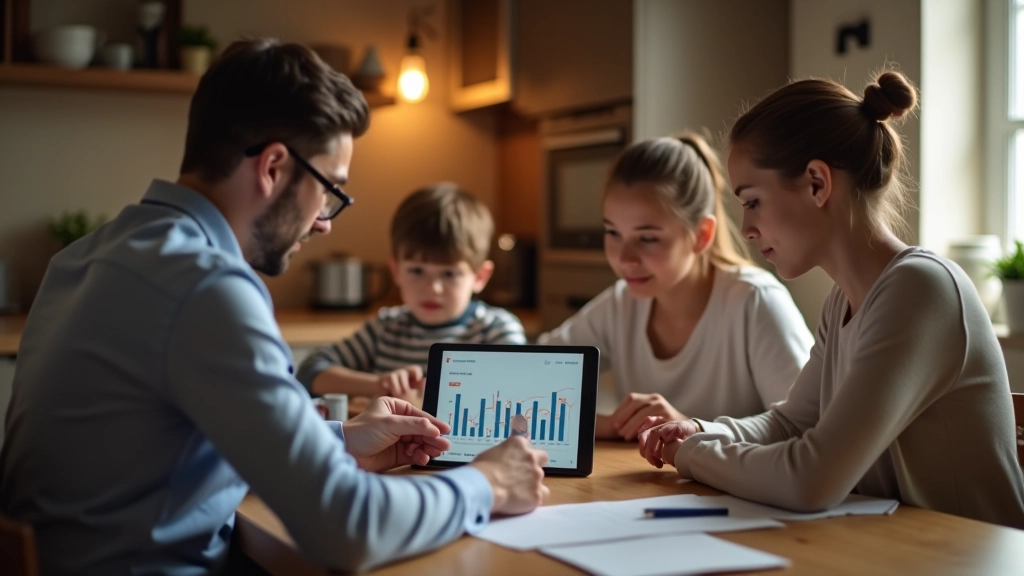 Ménage français consultants un tableau de bord économique avec l'indice de sentiment, planning budgétaire